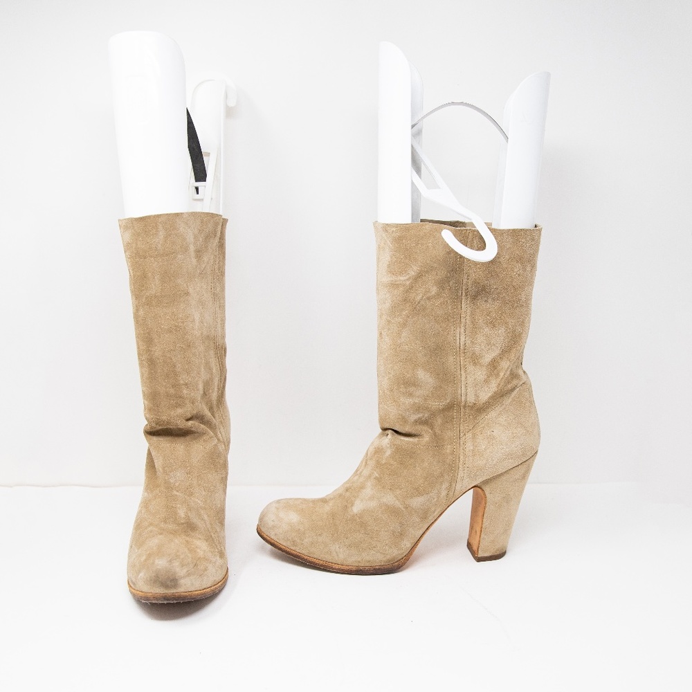 Sartore Made In Italy Women's Genuine Suede Pull On High Heels Boots Shoes 11